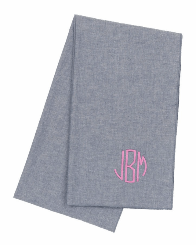 Monogrammed Chambray Scarf