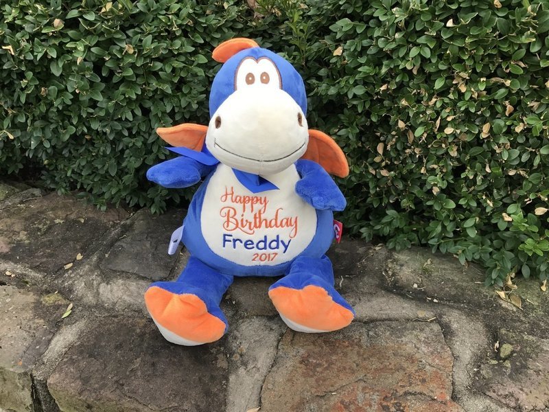 Personalized Blue Stuffed Dragon