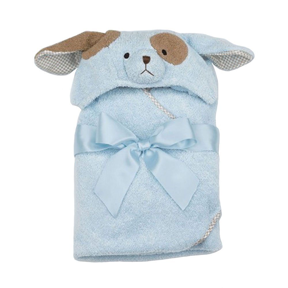Personalized Blue Puppy Bath Towel
