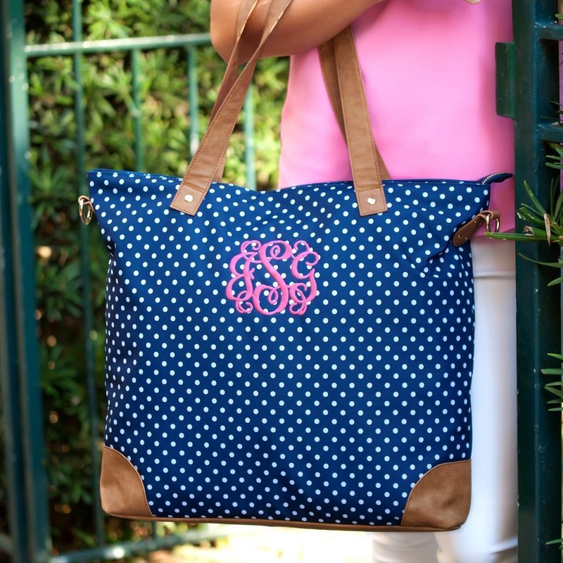 Navy Dot Shoulder Bag