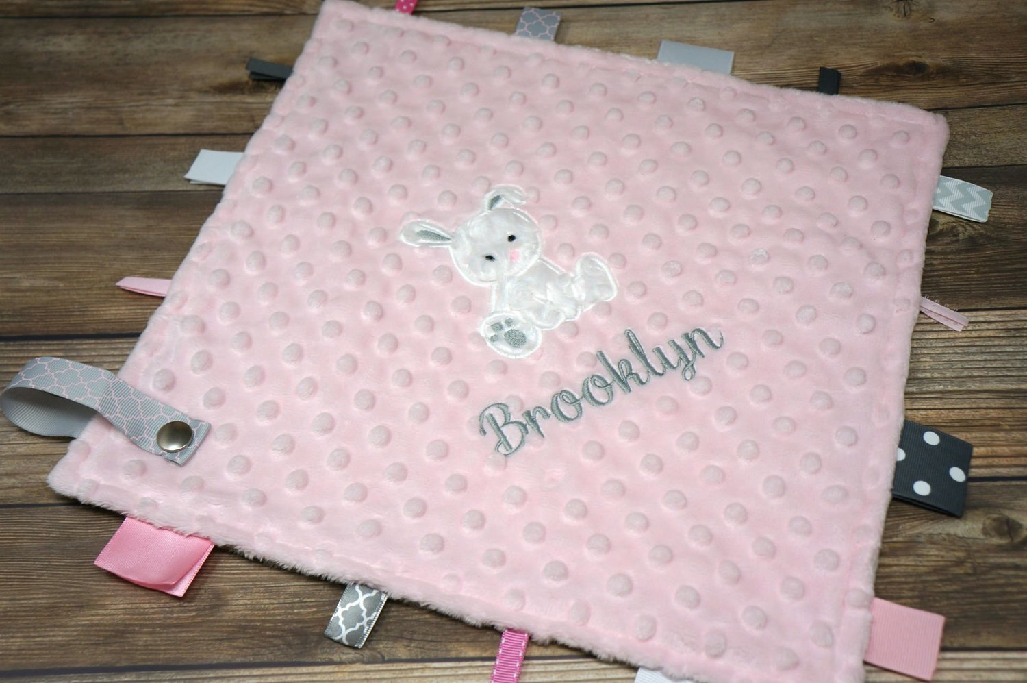 Personalized Bunny Ribbon Snuggle Blanket