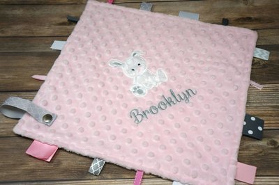 Personalized Bunny Ribbon Snuggle Blanket