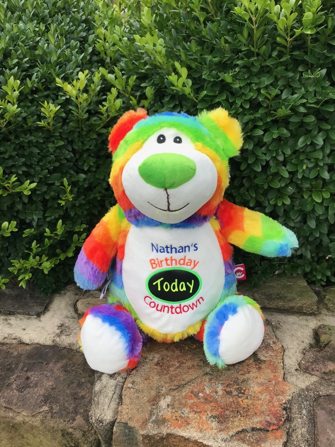 Personalized Birthday Countdown Stuffed Bear