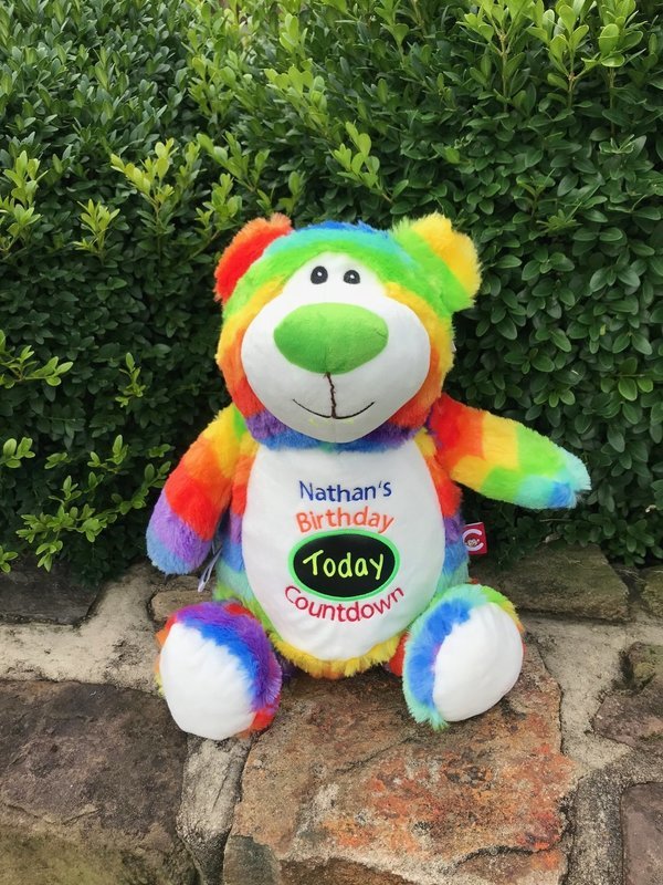 Personalized Birthday Countdown Stuffed Bear