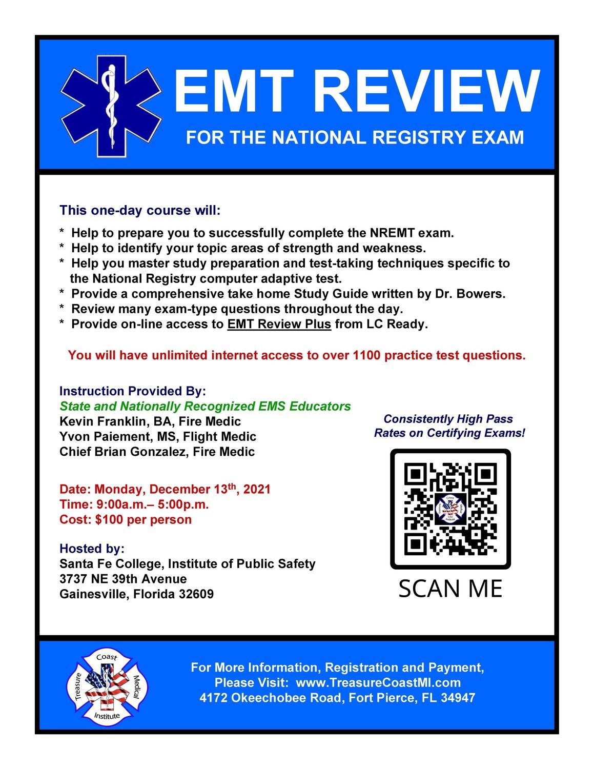EMT Exam Review December 13th Gainesville