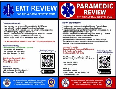 National Registry Paramedic Exam Review October 3rd and 4th Fort Lauderdale