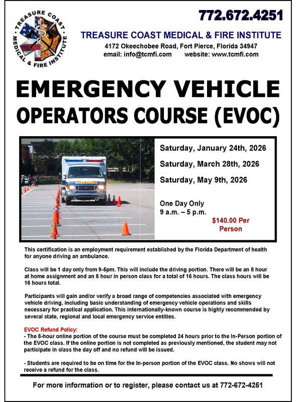 Emergency Vehicle Operators Course (EVOC) May 9th 9-5pm