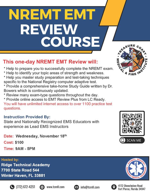 NREMT EMT Exam Review November 18th Winter Haven