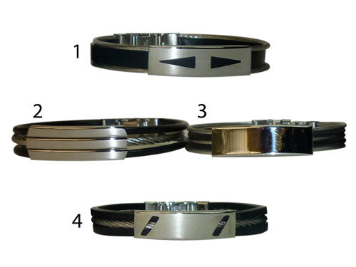 Pulseras en acero en inoxidable &amp; Goma 001