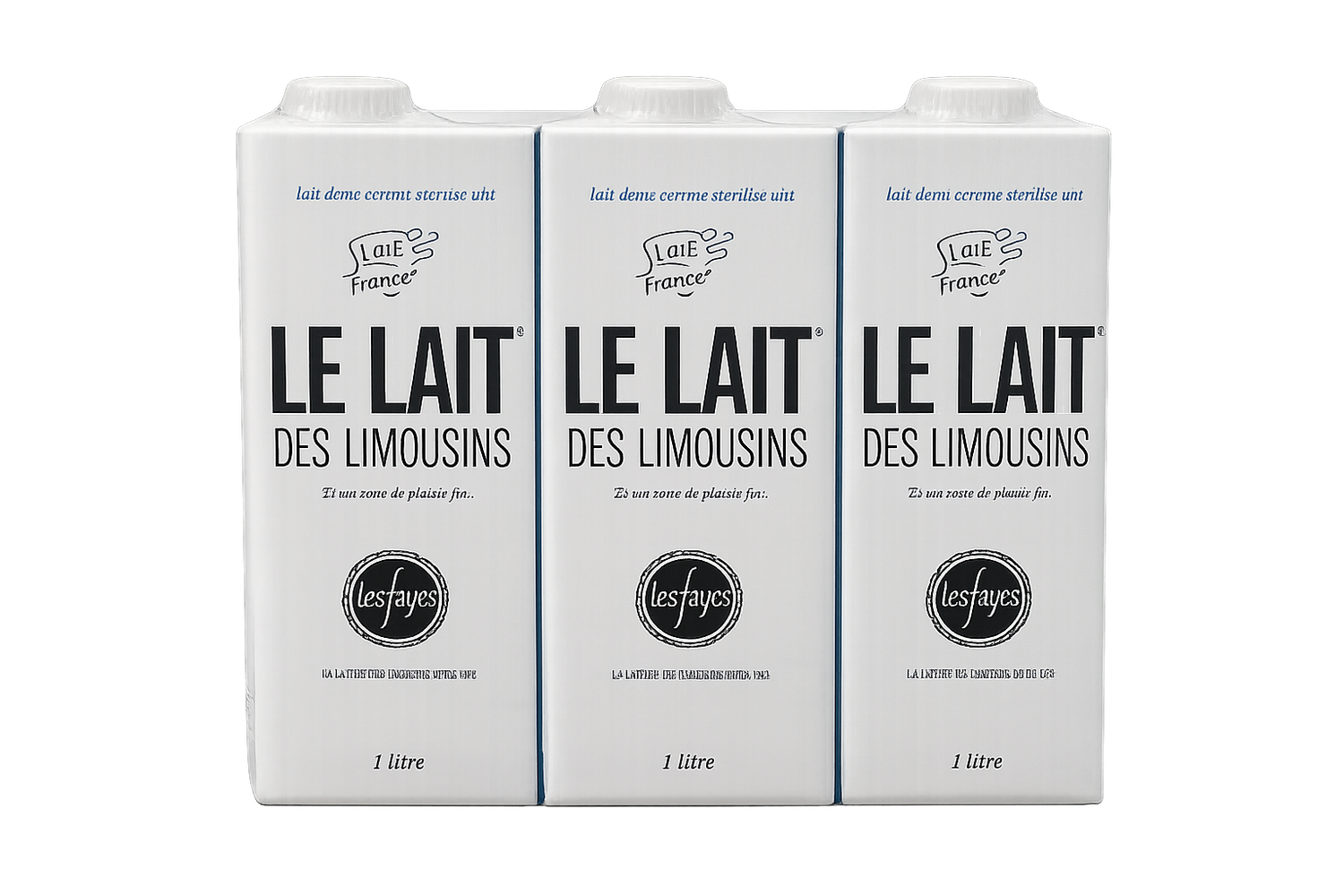 Lait demi-écrémé UHT – Pack de 6 × 1 L