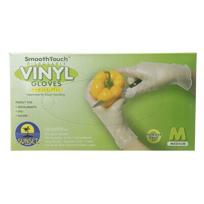 Medium Disposable Vinyl Gloves - 100 count