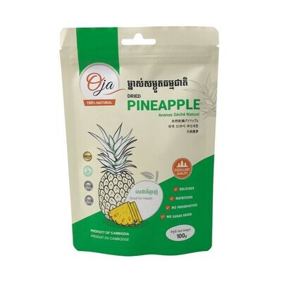 Oja Natural Dried Cambodian Pineapple Slices | 100g (3.5oz) pouch