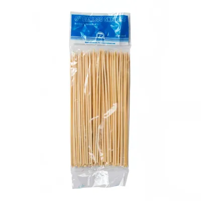 6" Round Bamboo Skewer - 100/Pack