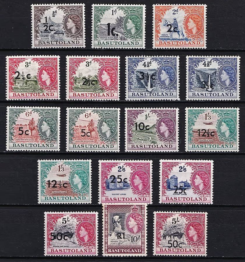 1961 Basutoland Surcharged MM(*) Set &amp; Types