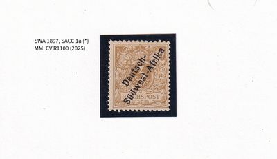 1897 German South West Africa. German Stamps Overprinted "Deutsch-Südwest-Afrika" 3pf (reddish brown) MM