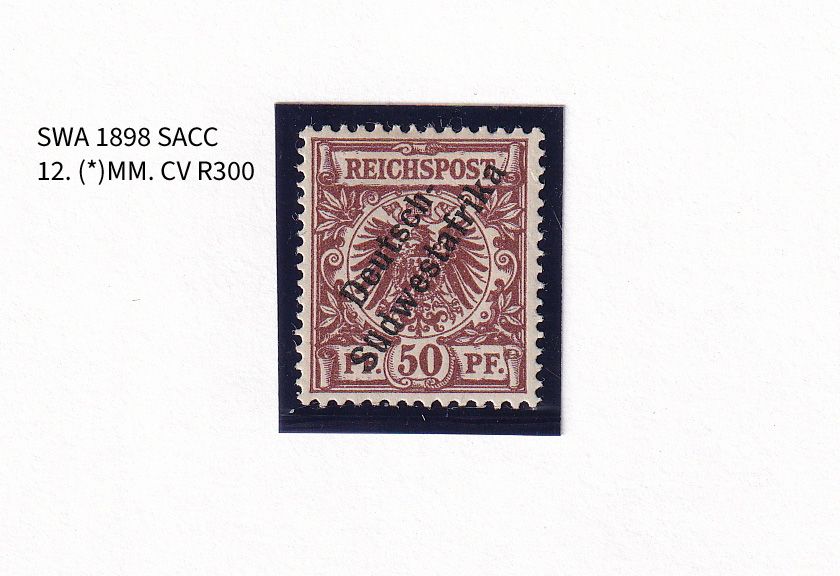 1898 German South West Africa. As the previous edition, but "Südwestafrika" in one Word. 50pfg  (MM)