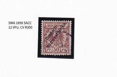 1898 German South West Africa. As the previous edition, but "Südwestafrika" in one Word. 50pfg  (FVU)