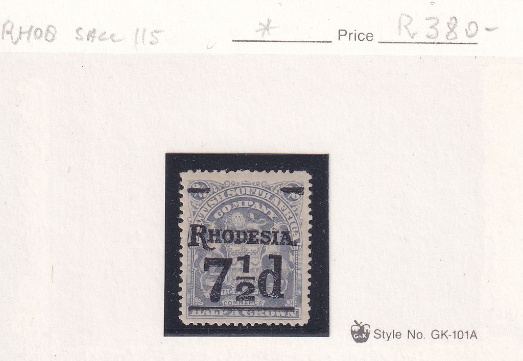 1909 Rhodesia B.S.A, Overprinted "RHODESIA." &amp; Surcharged. 7½/2´6P/Sh´P. MM