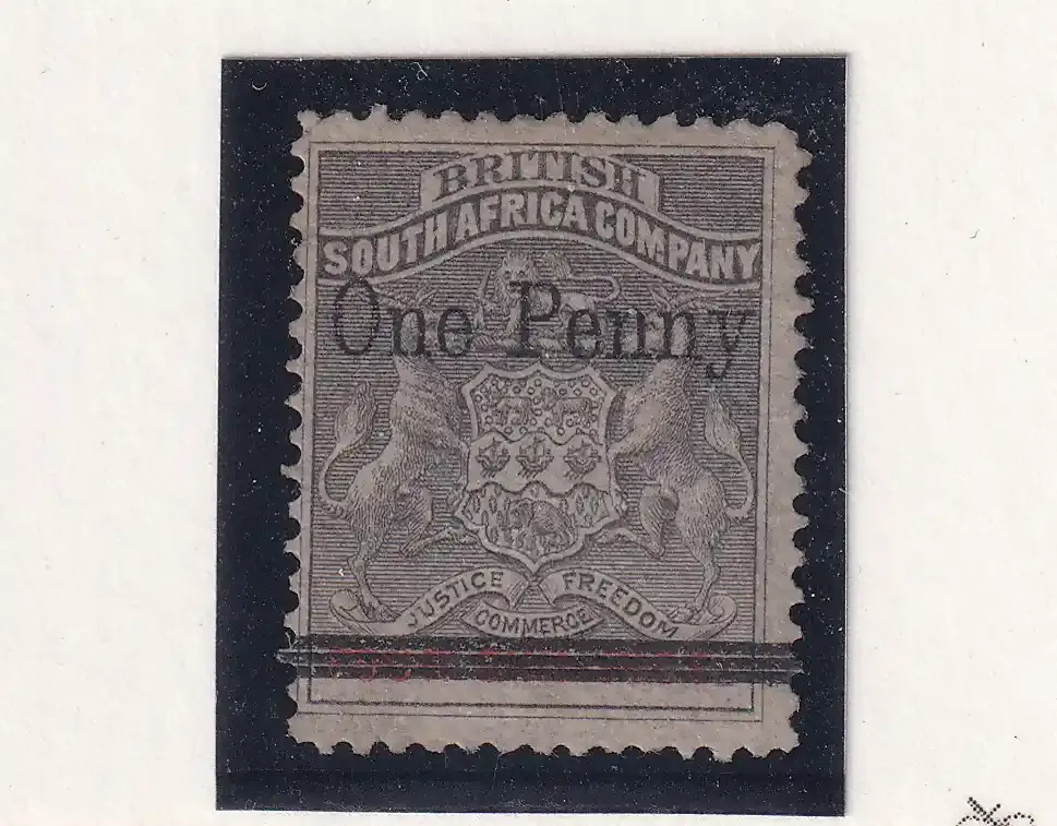 1896 B.S.A Prov issue used in Bulawayo during the Matabele Rebellion. 1d on 3p. MM