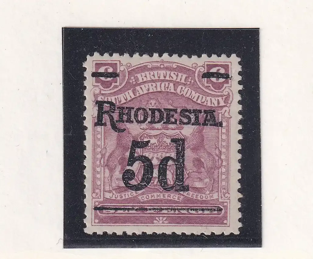 1909 B.S.A, Overprinted "RHODESIA." &amp; Surcharged. 5/2P. MM