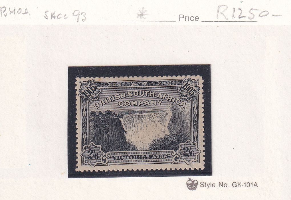 1905 Rhodesia B.S.A, Victoria Falls. 2´6Sh´P, MM