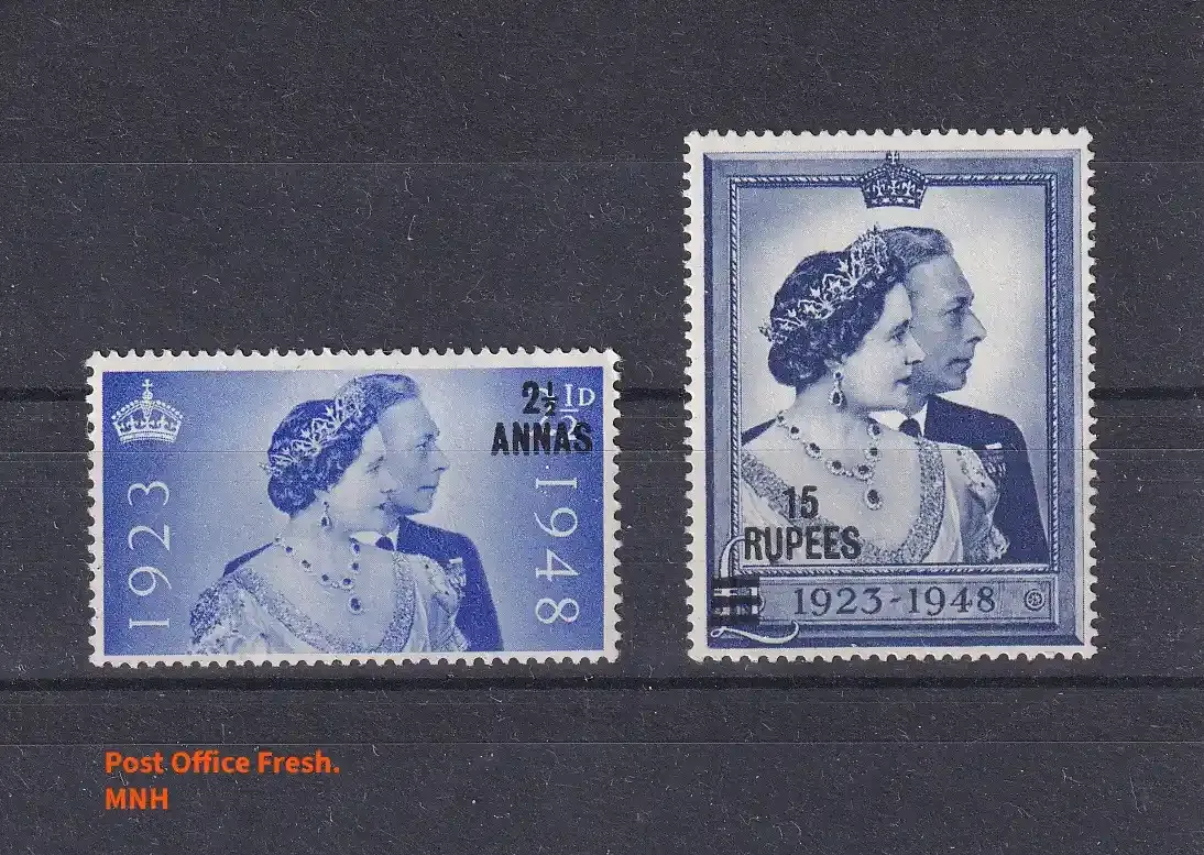 Oman 1948 Silver Wedding; Scott 25-26, SG 25-26; MNH