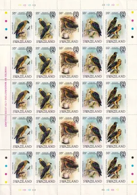 Swaziland 1983 Wildlife Conservation. WWF Birds - Bearded Vulture. UMM