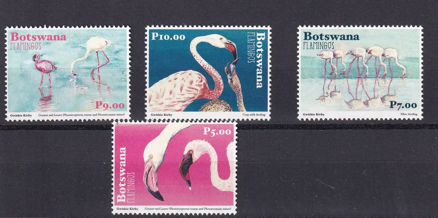 Botswana 2018 Endangered Birds of Botswana - Flamingos. MNH