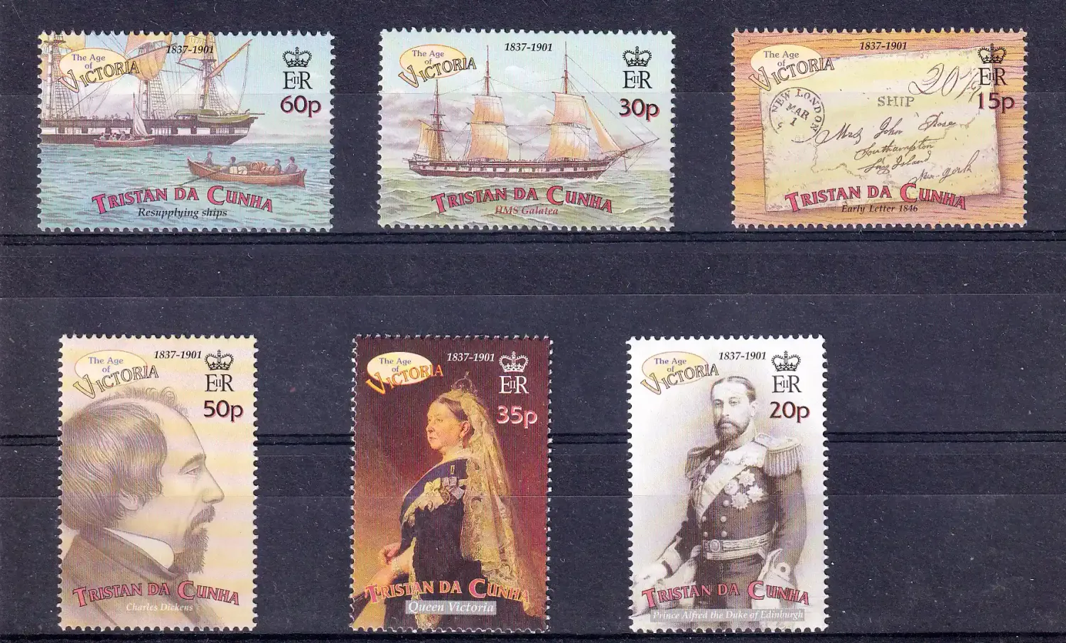 Tristan da Cunha 2001 Death Cent of Queen Victoria UMM set of (x6)