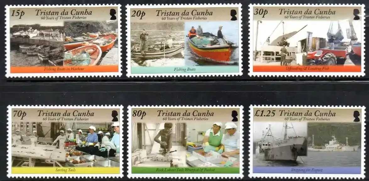 Tristan da Cunha 2008 60th anni of Tristan Fisheries UMM set of (x6) - SG913-8