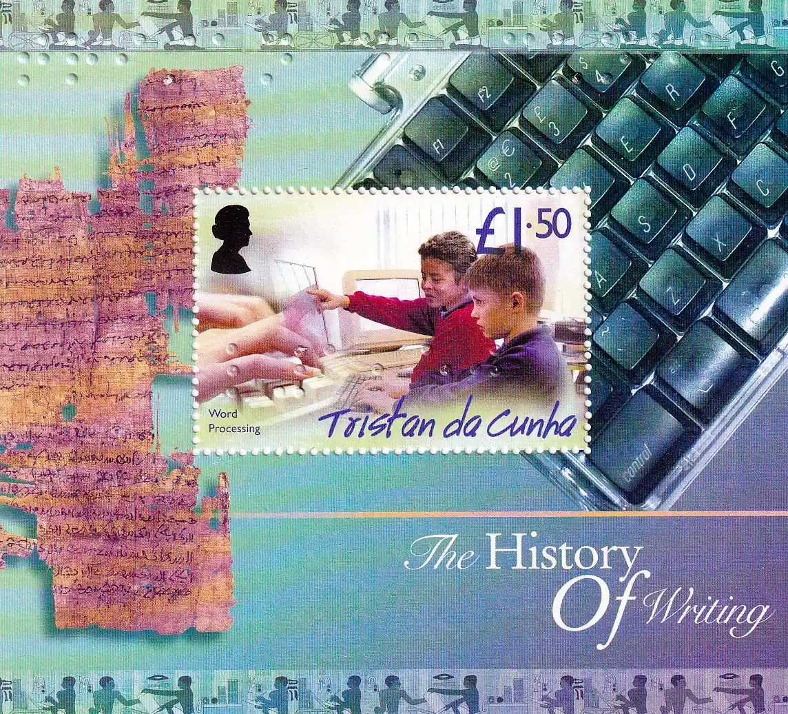 Tristan da Cunha 2004 history of writing sheet. UMM