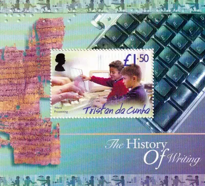 Tristan da Cunha 2004 history of writing sheet. UMM