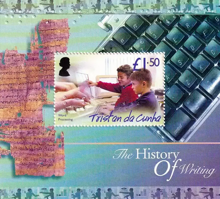 Tristan da Cunha 2004 history of writing sheet. UMM