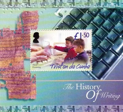Tristan da Cunha 2004 history of writing sheet. UMM Tristan da Cunha 2004 history of writing sheet. UMM