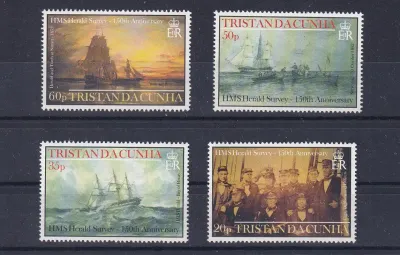 Tristan da Cunha 2002 150th ann of Survey by HMS Herald UMM set of (x4).
