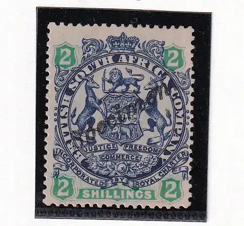 1896 Rhodesia B.S.A Coat of Arms. 2p - Specimen, MM