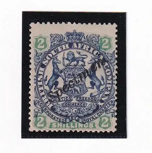 1896 Rhodesia B.S.A Coat of Arms. 2p - Specimen, MM