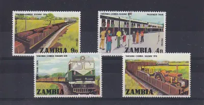 Zambia 1976 Completion of the Tanzania-Zambia Railroad. Trains UMM