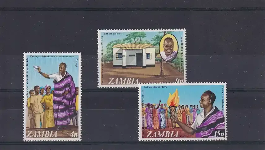 Zambia 1974 The 50th Anniversary of the Birth of President Kaunda. UMM