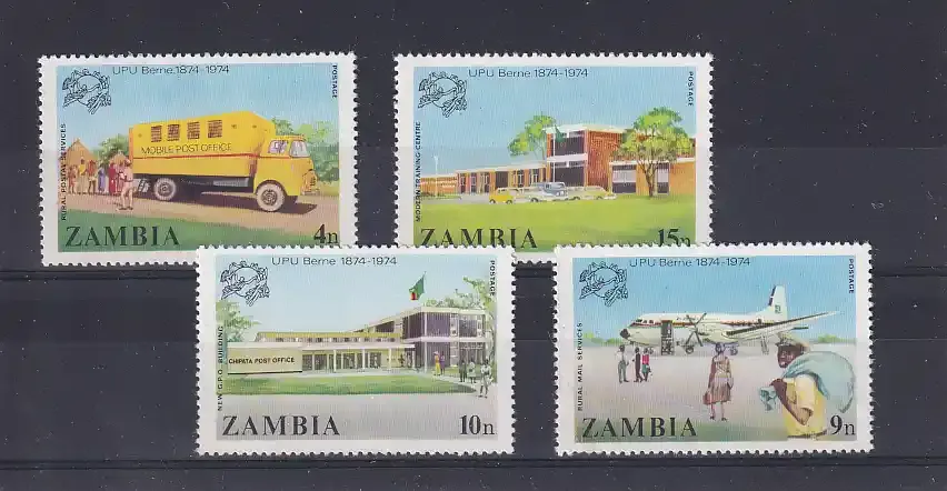 Zambia 1974 The 100th Anniversary of the UPU. UMM