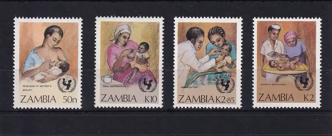 Zambia 1988 UN Child Survival Campaign. UMM