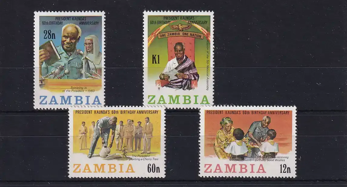 Zambia 1984 The 60th Anniversary of the Birth of President Kaunda. UMM