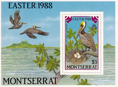 Montserrat 1988 Easter - Birds. M/Sheet UMM
