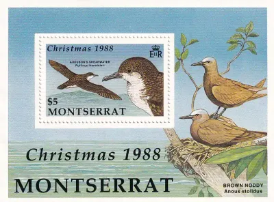 Montserrat 1988 Christmas - Birds M/Sheet. UMM