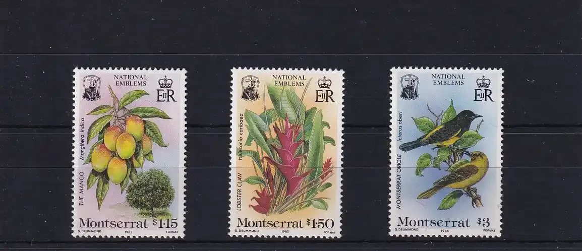 Montserrat 1985 Fauna &amp; Flora - National Emblems. UMM
