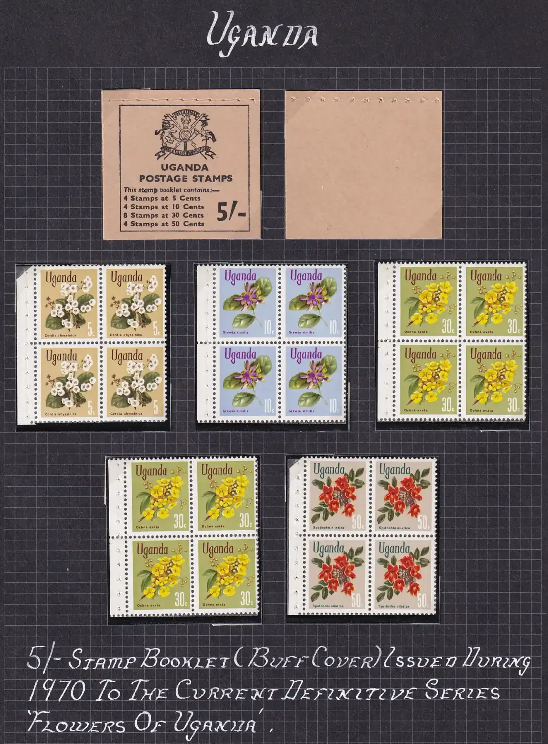 Uganda 1970  5/- Booklet/Flowers. UMM