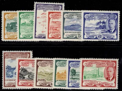St Christopher Nevis Anguilla 1952 King George VI of the United Kingdom &amp; Local Motives (local culture, agriculture, or wildlife). LH Mint (*)