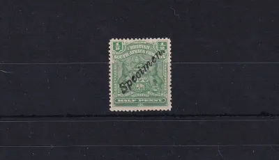 1896 B.S.A, Coat of Arms 1/2P SPECIMEN stamps, MM