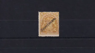 1896 B.S.A, Coat of Arms 1Sh SPECIMEN stamps, MM 1896 B.S.A, Coat of Arms 1Sh SPECIMEN stamps, MM