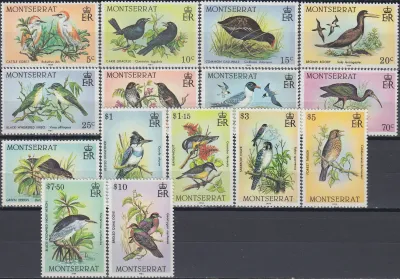 Montserrat 1984 QEII Birds complete set superb MNH.
